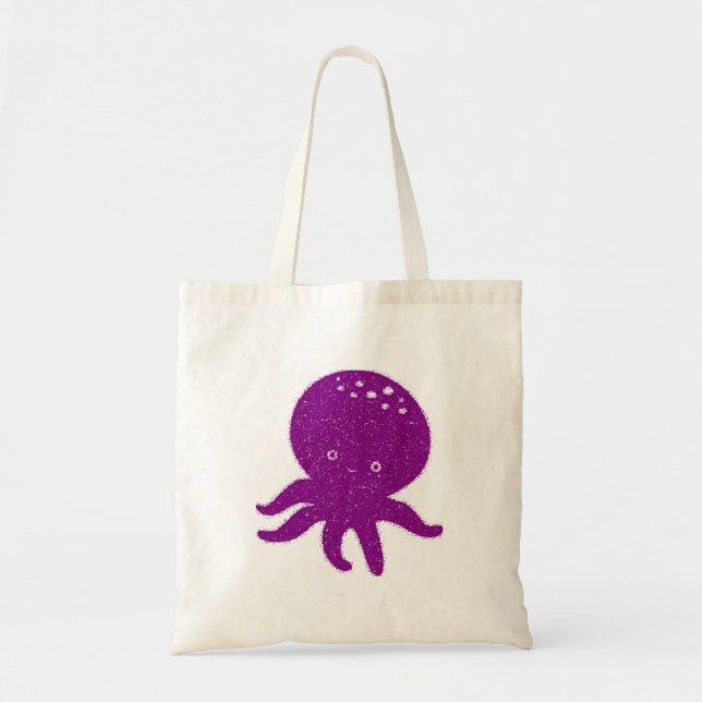 Tote Bag Coupe violet octopus Ancien imprimé (Devant)