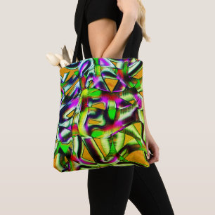 Tote Bag Coupes tordues colorées de chaux..., rayures entai