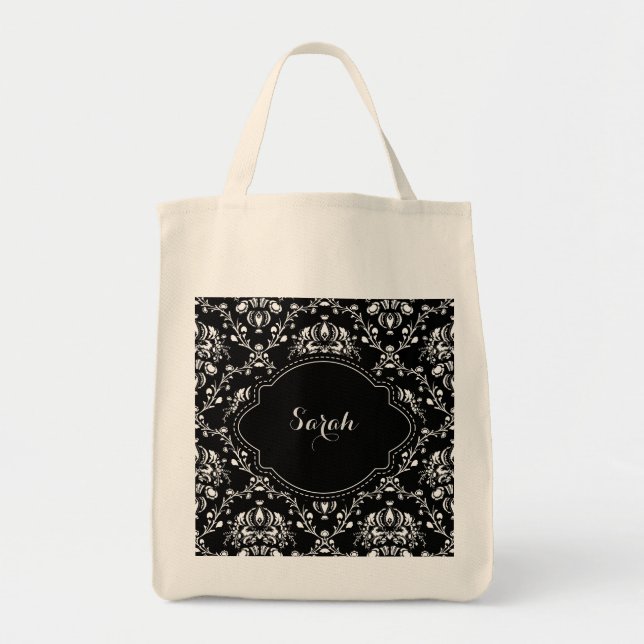 Tote Bag Couple Damas noir et blanc (Devant)