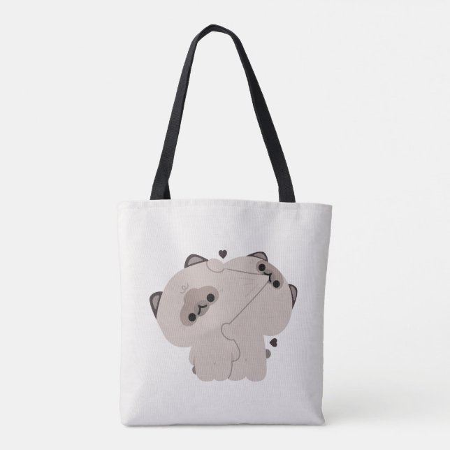 Tote Bag Couple de chat balinais (Dos)