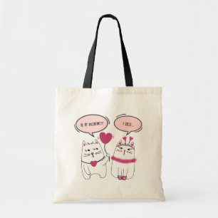Tote Bag Couple de chat grumpy Valentine's Day