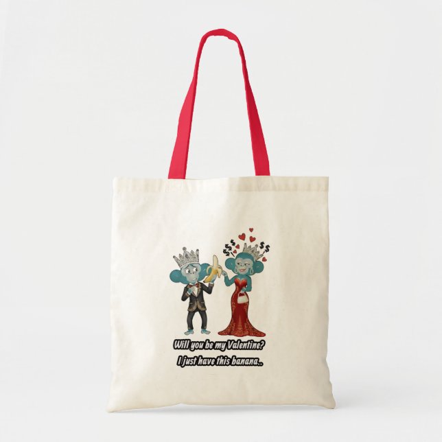 Tote Bag Couple de singes drôles pour la Saint-Valentin (Devant)