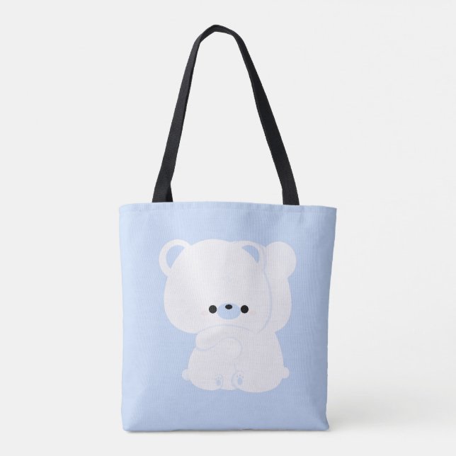 Tote Bag Couple d'ours polaire mignon (Dos)