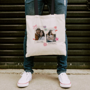 Tote Bag Couple personnalisé mignonne photos et cadeau text