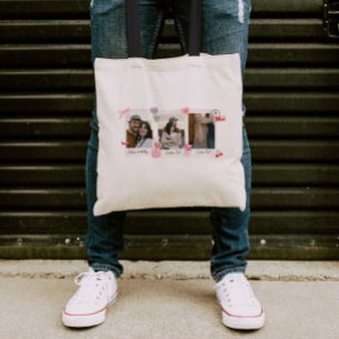 Tote Bag Couple personnalisé mignonne photos et cadeau text