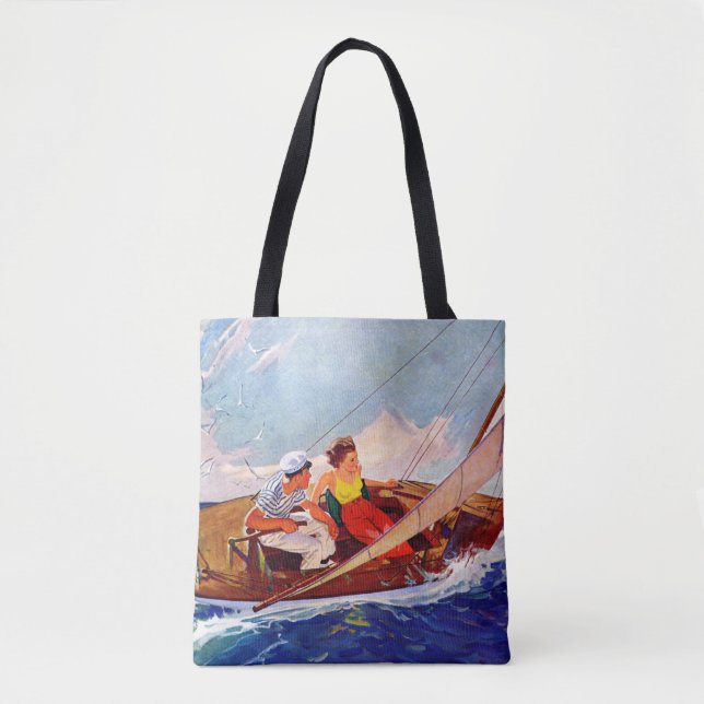 Tote Bag Couple Sailing par R.J. Cavaliere (Devant)