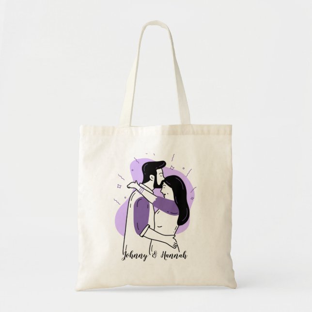 Tote Bag Couple simple et mignon (Devant)