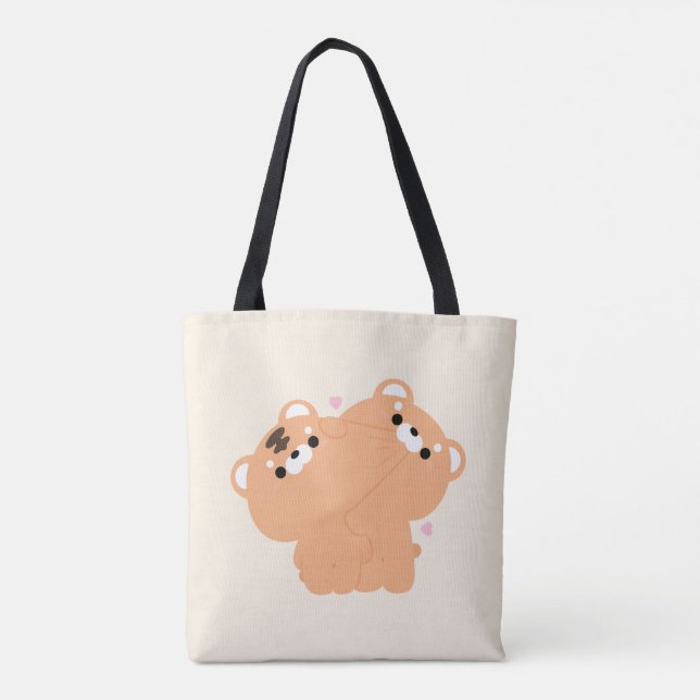 Tote Bag Couple Tigre mignon (Dos)
