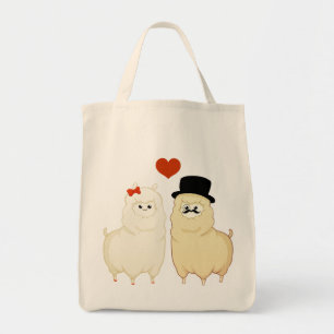 Tote Bag Couples de fantaisie mignons d'alpaga