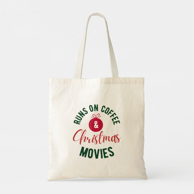 Tote Bag Coups de café et films de Noël Typographie (Dos)
