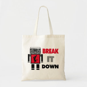 Tote Bag Coupure de robot de Boombox de garçon de B il vers