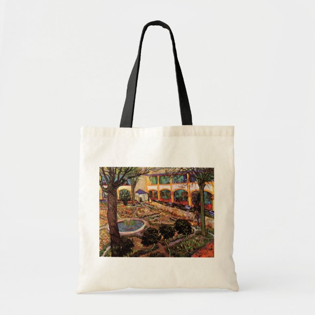 Tote Bag Cour de l'hôpital d'Arles par Vincent van Gogh (Devant)