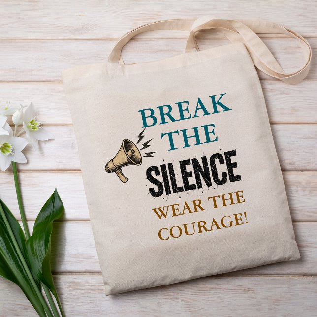 Tote Bag Courage Briser le Silence (Créateur téléchargé)
