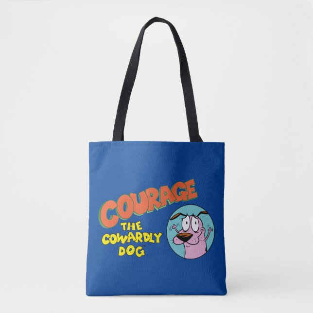 Tote Bag Courage du chien lâché | Afficher le logo (Devant)