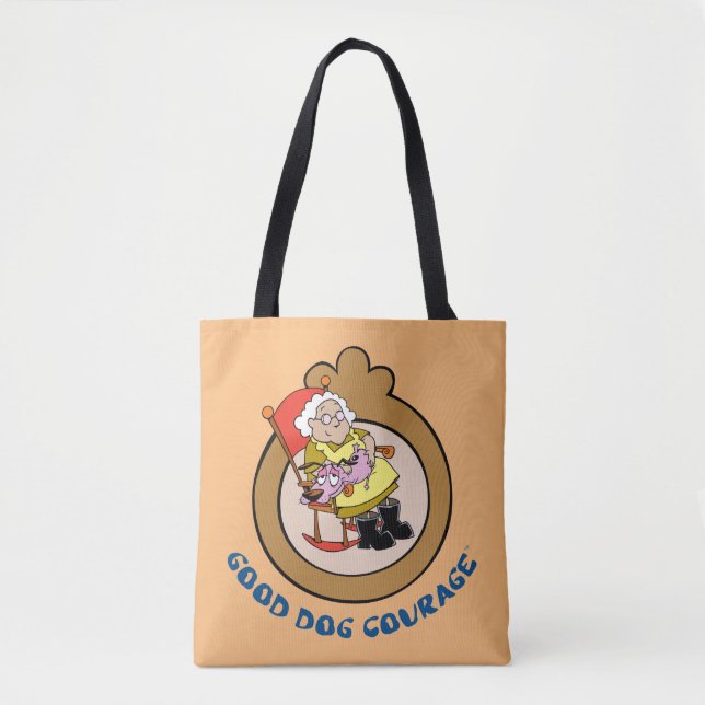 Tote Bag Courage du chien lâché | Good Dog Courage (Devant)