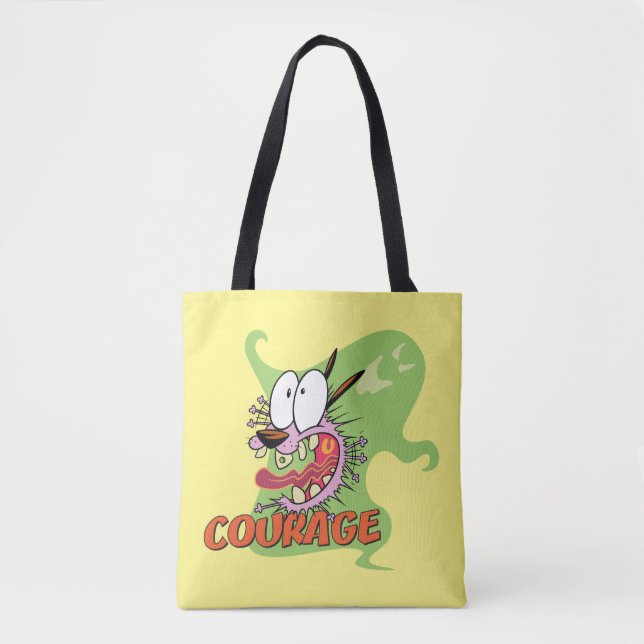 Tote Bag Courage du chien lâché | Graphique fantôme (Devant)