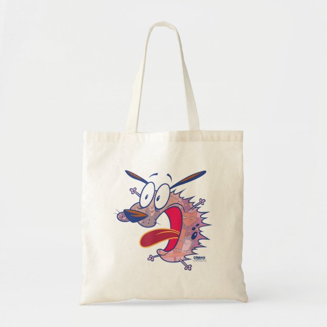 Tote Bag Courage du mal de chien lâche à l'intérieur (Devant)