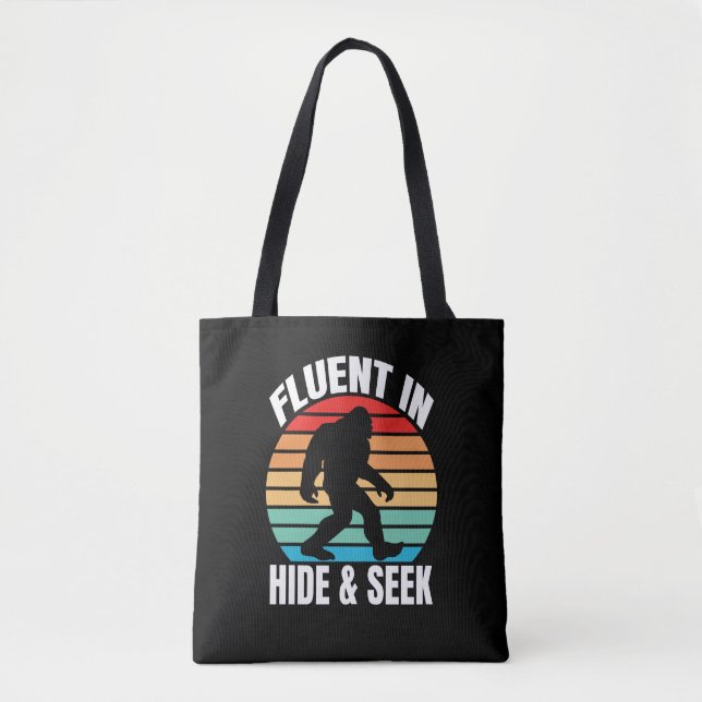 Tote Bag Courant à cache-cache drôle Bigfoot  (Devant)