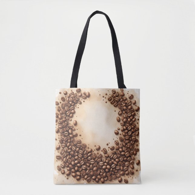 Tote Bag Courbe de grains de café (Devant)