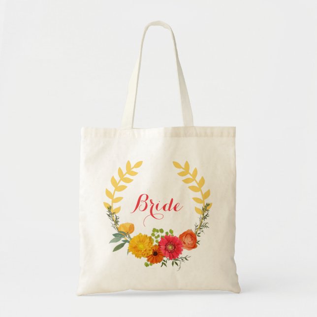 Tote Bag Courbe florale colorée (Devant)