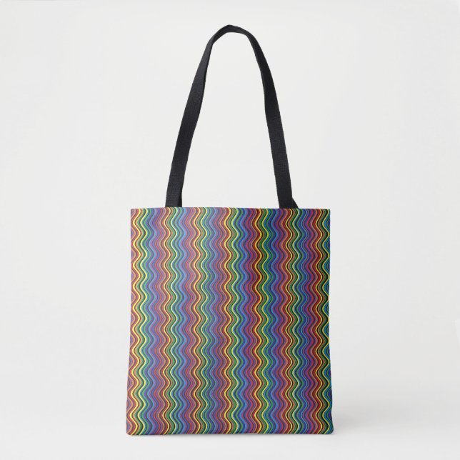 Tote Bag Courbes Colorées (Devant)