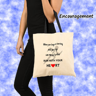 Tote Bag Courez avec votre coeur de motivation