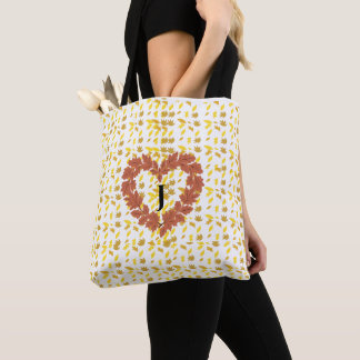 Tote Bag Couronne d'automne sur son lit de feuilles