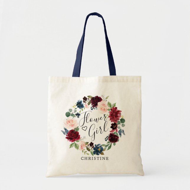 Tote Bag Couronne de bouquet bourguignonne | Fleur fille (Devant)