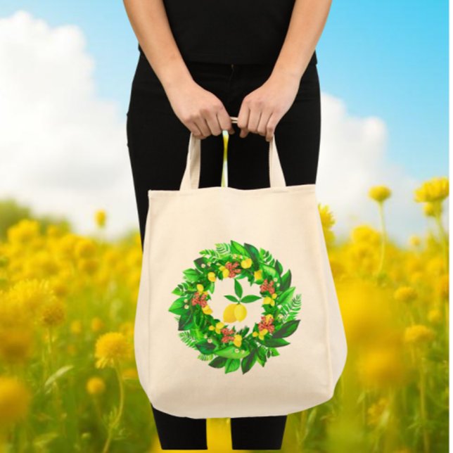 Tote Bag Couronne de citron jaune  (Budget tote bag makes a great gift for Mothers Day!)