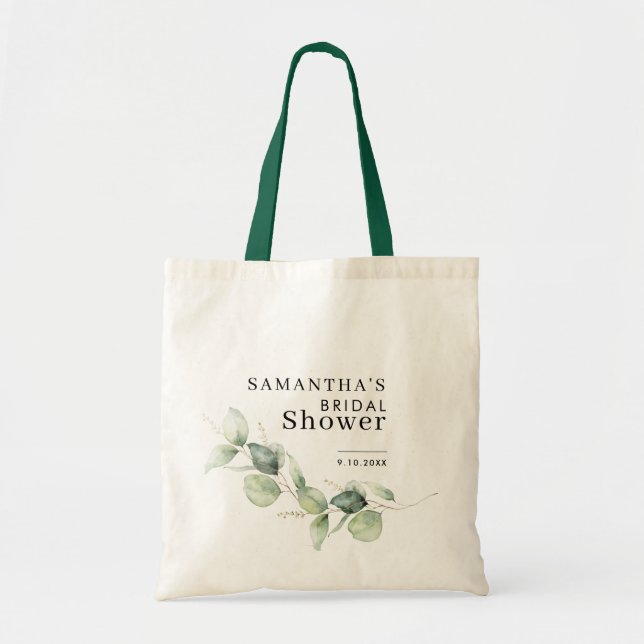 Tote Bag Couronne de douche de mariage botanique à l'eucaly (Devant)