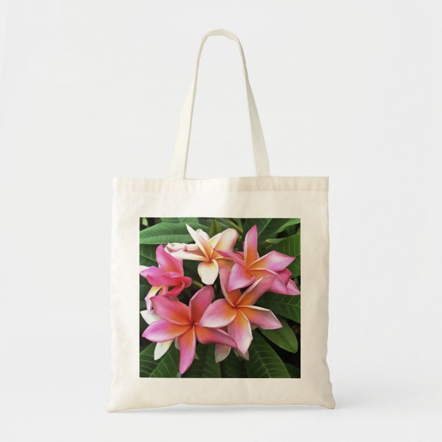 Tote Bag Couronne De Fleur De Frangipani Rose Pâle (Devant)