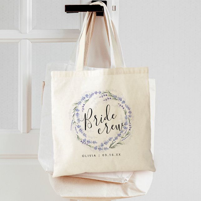 Tote Bag Couronne de fleurs de lavande élégante pour l'équi (Créateur téléchargé)