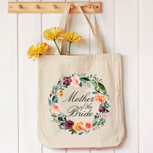 Tote Bag Couronne de fleurs de rose d'automne de mariage de (In situ)