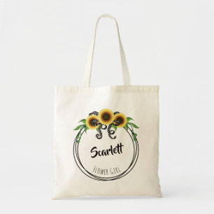 Tote Bag Couronne de Fleurs de Tournesol Demoiselle d'Honne