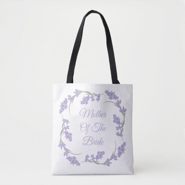 Tote Bag Couronne de fleurs lavande pour la mère de la mari (Devant)