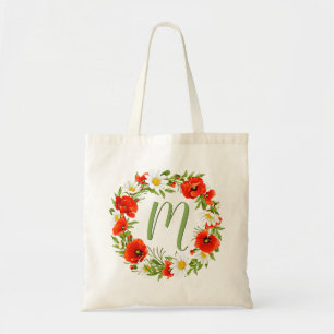 Tote Bag Couronne de fleurs personnalisée avec des coquelic