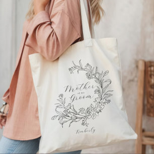 Tote Bag Couronne de fleurs personnalisée pour la mère du m