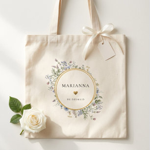 Tote Bag Couronne de fleurs sauvages Demoiselle d'honneur