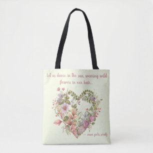 Tote Bag Couronne de fougères et de Fleurs sauvages en form