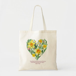 Tote Bag Couronne de jonquille blanche d'inspiration vintag