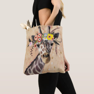 Tote Bag Couronne de la girafe   de Klimt des fleurs