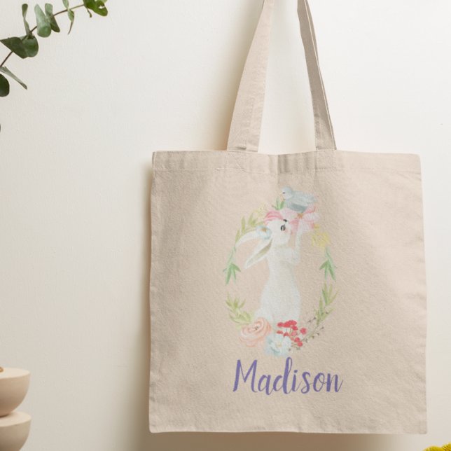 Tote Bag Couronne de lapin personnalisée Printemps de Pâque (Créateur téléchargé)