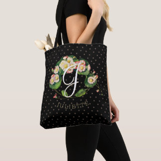 Tote Bag Couronne de marguerites personnalisable Monogramme