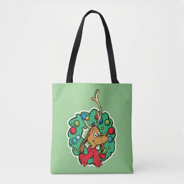 Tote Bag Couronne de Noël de Grinch | Max (Devant)