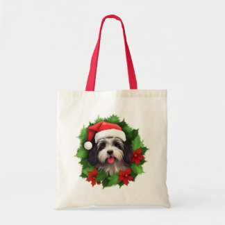 Tote Bag Couronne de Noël havanaise