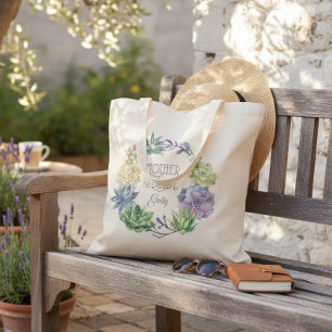 Tote Bag Couronne de plantes grasses pour la mère de la mar
