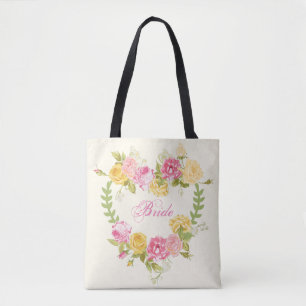 Tote Bag Couronne de Roses colorés