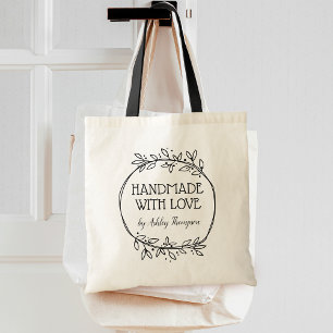 Tote Bag Couronne de verdure élégante faite à la main avec