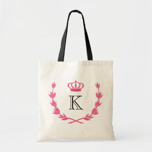 Tote Bag Couronne et monogramme royaux de roses indien