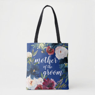 Tote Bag Couronne Fleurie Bourgogne Marine pour la Mère du 